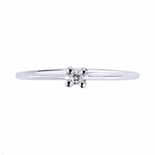 Anillo Solitaire De Oro Blanco 18kt Con Diamante Lab Grown Clásico 0.08 Ct. - Imagen 5 de 5