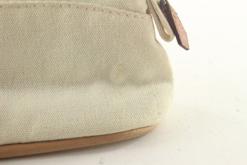 HERMES Ivory H Logo Bolide Cosmetic Case Canvas x Leather 1HER727K - Picture 12 of 12