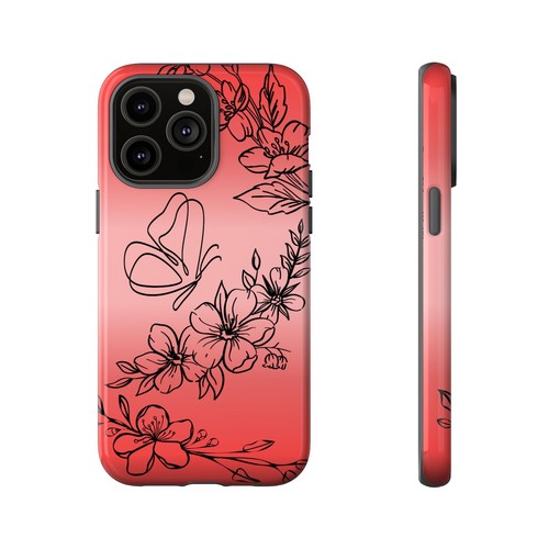 Pink Floral Butterfly, Tough Phone Case for Iphone, Samsung Galaxy, Google Pixel - Picture 88 of 285