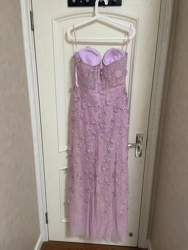 BCBG MAX AZRIA Poppy Strapless Floral Appliqué Gown DRESS Fragrant Lilac 68 - Picture 8 of 8