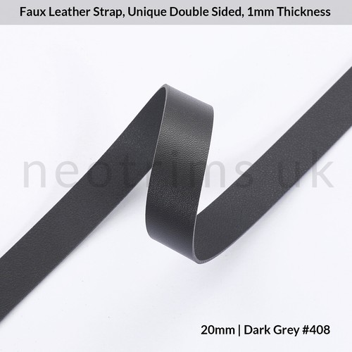 Faux Leather Strap Tape Ribbon Trim Double Sided Strong Trimming 15Cols 4 Widths - Picture 56 of 107