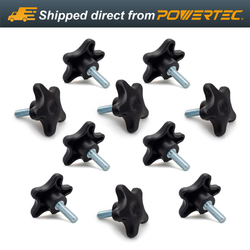 POWERTEC QNB3007-P2 5-Star Stud Knob, 5/16"-18, 10 PK - Picture 1 of 6