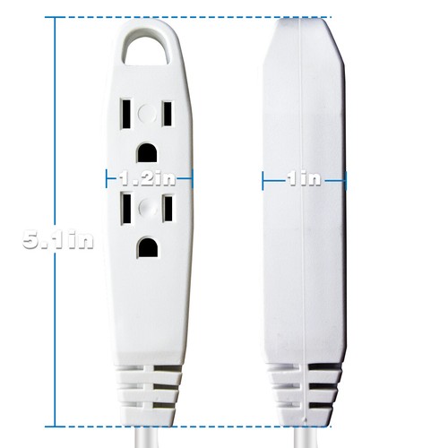 Outdoor Extension Cord 3 Outlets UL Listed 3Wire Grounded White Green 25 50 100 - Picture 8 of 36