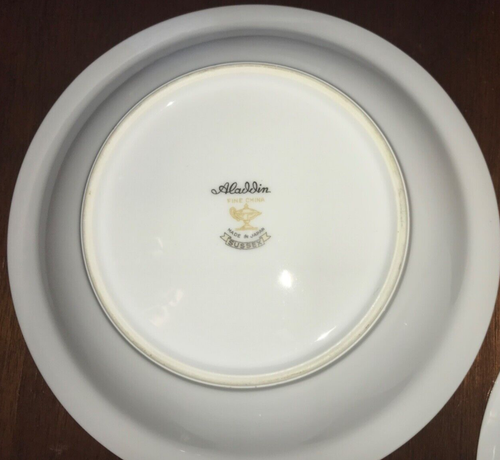 "LOTE VINTAGE DE 3 CUENCOS DE SOPA CON BORDE DE PORCELANA FLORAL ALADDIN SUSSEX JAPÓN 7-3/4"" USADOS EN EXCELENTE ESTADO" - Imagen 7 de 9