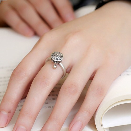 Unisex Anti Anxiety Rings Silver Adjustable Anxiety Relief Spinning Fidget Ring - Picture 11 of 25