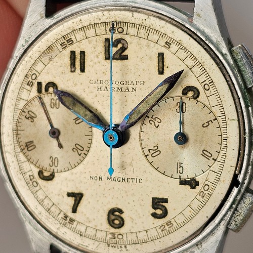 CHRONOGRAPH HARMAN-CRONO MANUALE-RUOTA A COLONNE-TUTTO FIRMATO-VALJOUX 23-RARO - Picture 23 of 24