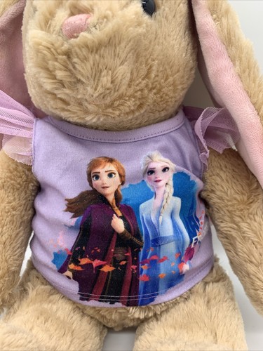 Build A Bear Floppy Eared Bunny Rabbit Frozen Shirt "Let It Go" Music In Hand - Picture 2 of 4