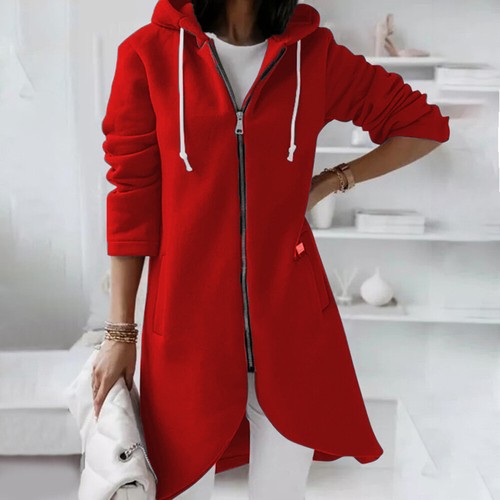 Übergröße Damen Fleece Kapuzenjacke Mantel Reißverschluss Mantel Hoodie Cardigan Pullover UK - Bild 7 von 32