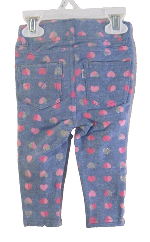 NWT Levis Infant Girls Haley May Leggings Pants 6/9 Months Blue Denim/Hearts $24 - Picture 2 of 2