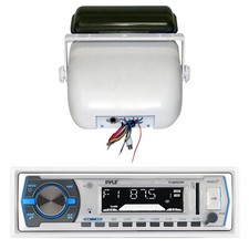 Pyle PLMRB29W Marine Boat MP3 SD USB Aux AM FM Radio  PLMRCW3 Housing Cover Pkg