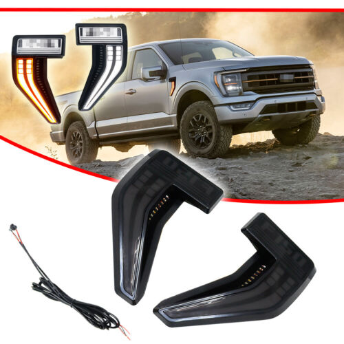 Dual Row Amber LED Side Fender Vent Lights Fit 20212022 14th Gen F150