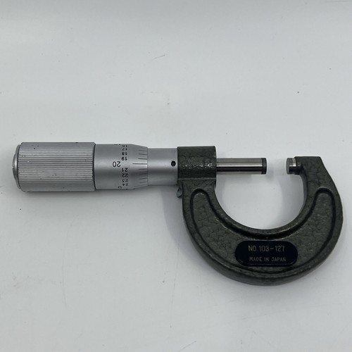 Mitutoyo 0 -1 " Micrometer No 103-127 - .001"- Ratchet Thimble, Carbide Tipped - Picture 5 of 12