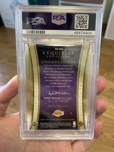 2004 UD Exquisite Kobe Bryant EXQ.Enshrinements Auto Lakers PSA 8 POP 1 - Photo 4 sur 4