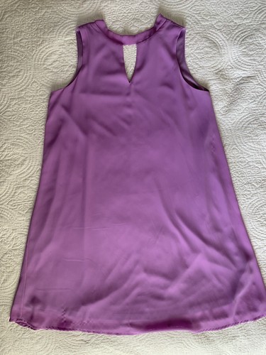 Silk Blend Sz S Lavender Purple Pastel A-Line Sleeveless Shift Dress Knee Length - Picture 3 of 16
