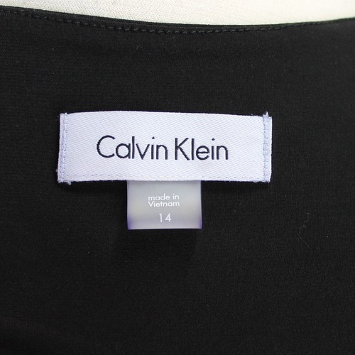 Calvin Klein ärmelloses Top Damen 14 schwarz Plissee Ausschnitt Stretch Polyester - Bild 7 von 7