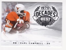 2011 UD College Legends Decades Best #DB-EC Earl Campbell Texas Longhorns