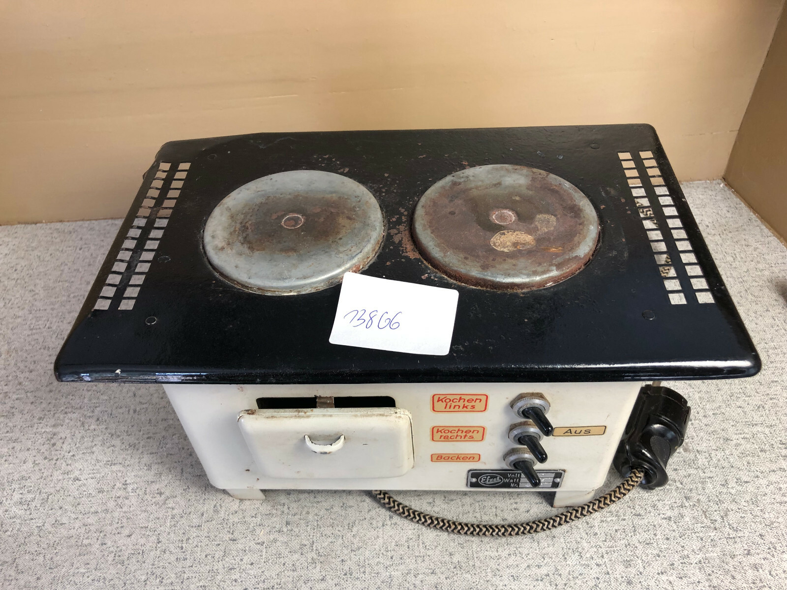 stary piec elektryczny do domu dla lalek lub podobnego, zabawki, dekoracja (G)13866 Okazja