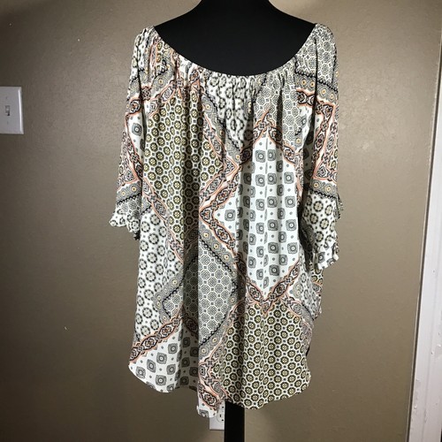 NWT Maurices Sz 2 Peasant Top Half Sleeve Smocked Neckline NEW 8-3 - Picture 6 of 15