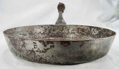 Grand Union Tea Co Antique Advertising Frying Pan Skillet Cast Iron Steel NY (O) - Picture 11 of 12