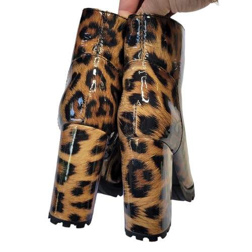 Schutz Nandy Platform Leopard Patent Leather Boots Size 5.5 - Picture 3 of 9