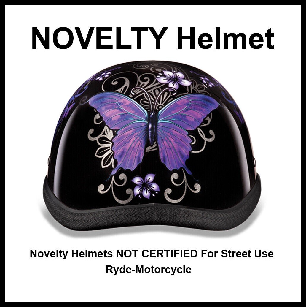 ホダナ　32mm  バイオレット Daytona NOVELTY Motorcycle Women 1/2 Helmet Purple Butterfly