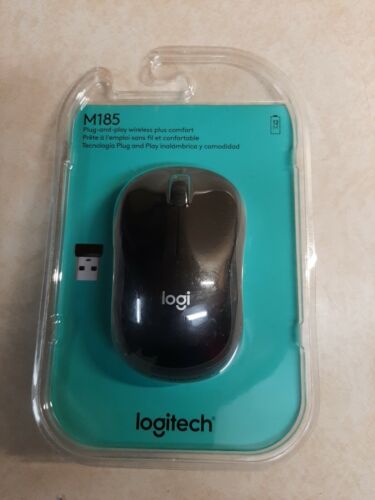 Logitech Wireless Mouse Black M185 New Sealed