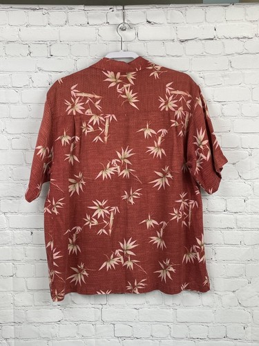 Summa Men’s Casual Hawaiian Camp Shirt Linen Cotton Blend XL Rust Bamboo - Picture 3 of 8