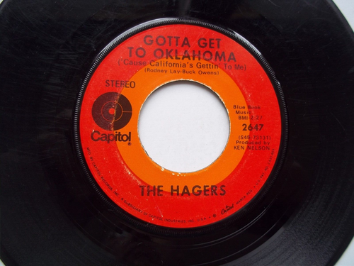 THE HAGERS - Gotta Get To Oklahoma / Your Tender Loving Care - 45 RPM 7" Record - Picture 4 of 6
