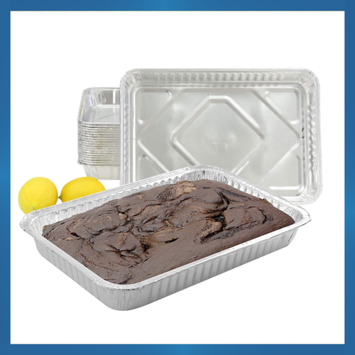 50 Pack Aluminium Foil Trays Foil Cookie Sheet Disposable Baking Tray 30x20x3cm - Picture 3 of 3