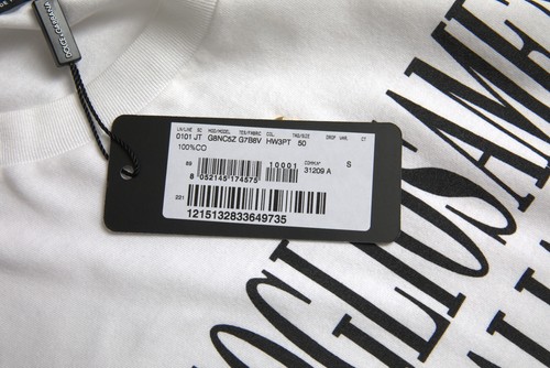 DOLCE & GABBANA T-shirt White Logo Cotton Round Neck Short Sleeves IT50/US40/L - Picture 6 of 7