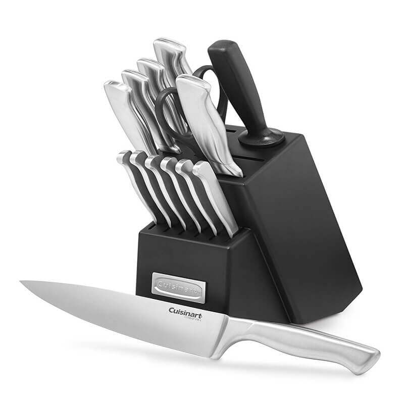 Cuisinart 15pc Stainless Steel Hollow Handle Cutlery Block Set EBay