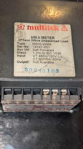 Multitek M600-WM4 3 Phase 3 Wire Kilowatt Hour Meter - Picture 6 of 6