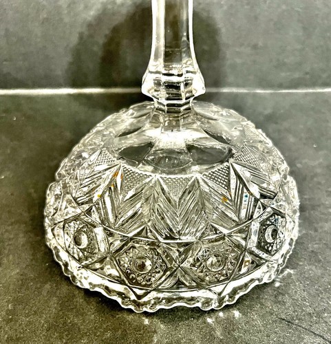 Cambridge Near Cut EAPG 1907 Tall Compote Inverted Feather #2651 Multi-Use CHIIP - Imagen 10 de 13