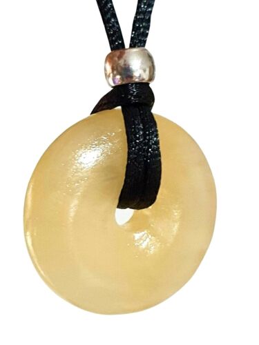 Citrine Necklace Pendant Crystal Donut 30mm Gemstone Mood Lift Crystal & Boxed - Picture 5 of 12