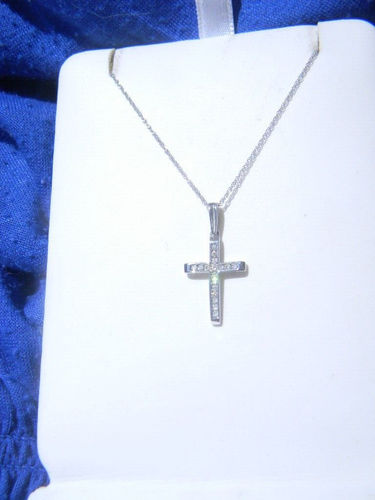 10K Gold Diamond Cross Necklace - Picture 4 of 12