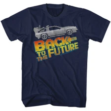 Back to the Future Pixelated Logo Navy T-shirt