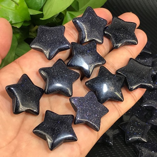 5pcs Natural blue gold sand Stars Quartz Crystal Healing Crystal Gift 1" - Picture 3 of 10