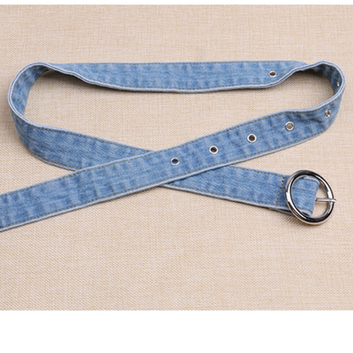 Women Denim Waistband Waist Belt Metal Buckle Casual Punk for Shirt Dress Decor - Picture 7 of 13