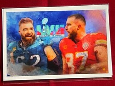 Jason Travis Kelce Super Bowl 4x6 Sketch Photo Art Print John Rudolph Signed V1