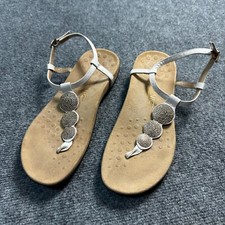 Vionic Sandals Womens 9 Leather Thong Adjustable Strap Orthaheel Lizbeth TVW4264