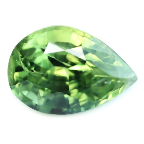 Certified Natural Yellowish Green Sapphire 0.59ct VS Clarity Madagascar Pear  - Picture 1 of 3