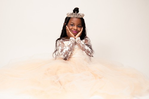 Cream Ball gown Little Girl Dress - Picture 5 of 5