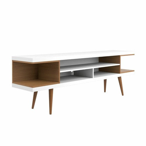 Mid Century Modern TV Stand Entertainment Center Console Media Cabinet White 70" - Picture 2 of 5