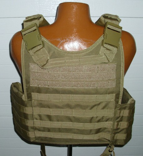 BIG & TALL 2XL/3XL Adjustable MOLLE Tactical Plate Carrier Vest COYOTE TAN - Picture 9 of 10