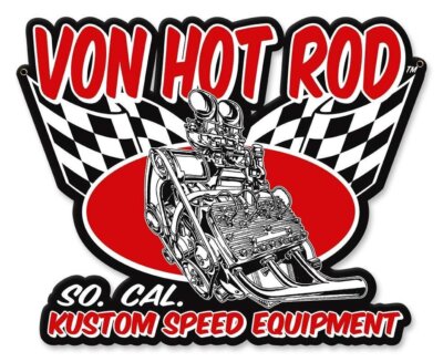 Von Hot Rod California Kustom Speed Flathead Logo Retro Sign Blechschild Schild