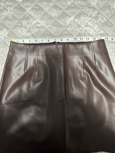 M. M. Lafleur NWT Brown Vegan Leather Whitney Skirt, Size 6 - Picture 11 of 12