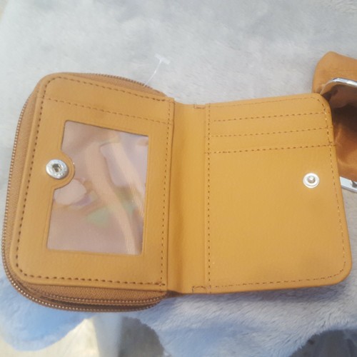 New Mundi Brown Leather Change Purse Coin Wallet Zipper Closure 4.5” x 3.5” - Picture 8 of 10