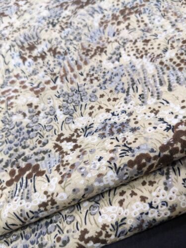 Vintage Sewing Fabric Brown Floral Print 70's Earth Tones Nature Print 5 Yard - Picture 2 of 9