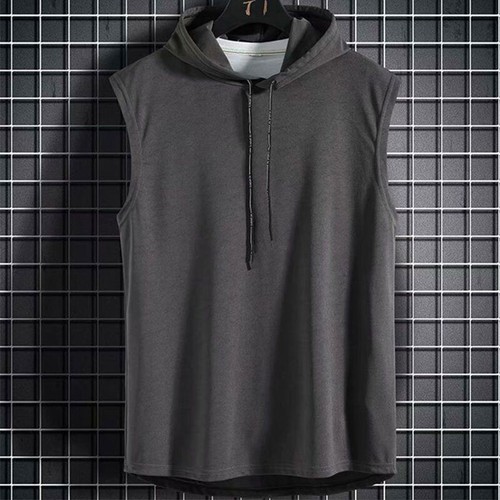 Men Gym Sleeveless Hoodie Fitness Sports Muscle Hooded Vest T-Shirt Tank Tops - Picture 11 of 16
