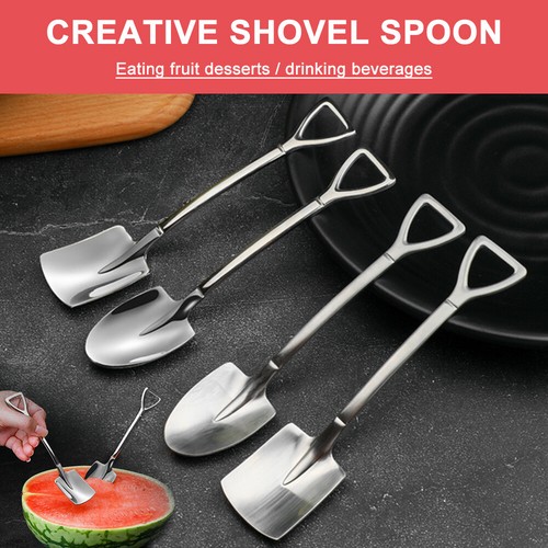 8 PCS Stainless Steel Coffee Spoon Shovel Ice Cream Spoon Creative Tableware - Picture 4 of 21